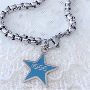 Coach Turquoise Logo Star Charm Bracelet